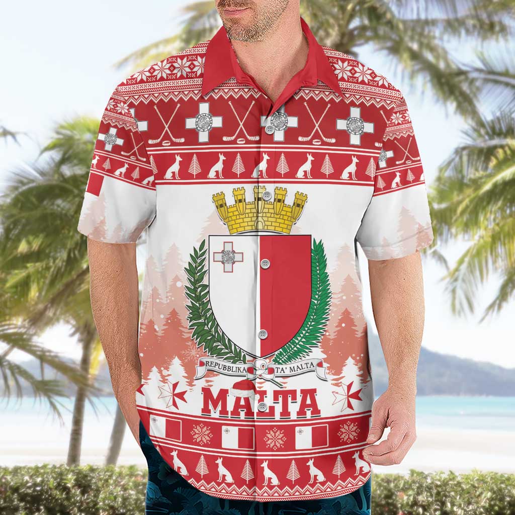 Malta Christmas Hawaiian Shirt Coat Of Arms il-Milied it-Tajjeb - Wonder Print Shop