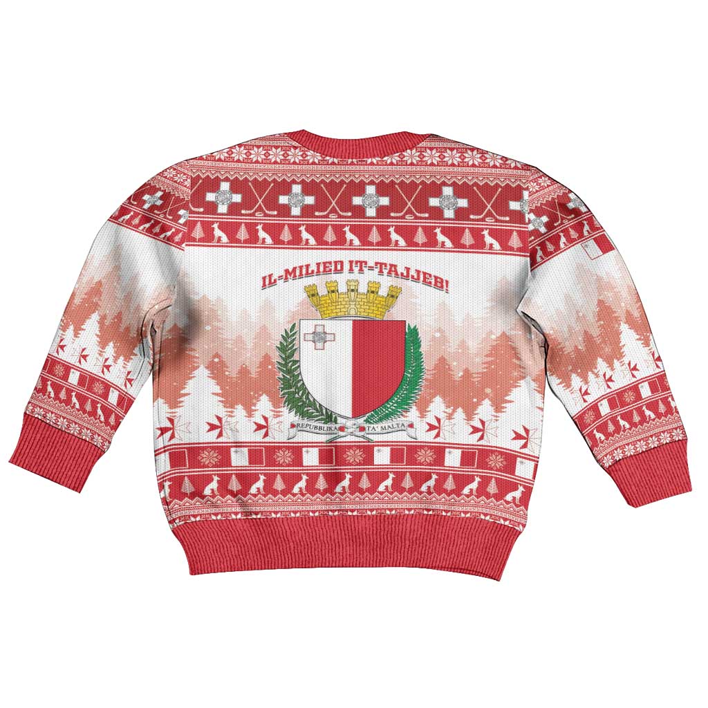 Malta Christmas Kid Ugly Christmas Sweater Coat Of Arms il-Milied it-Tajjeb - Wonder Print Shop