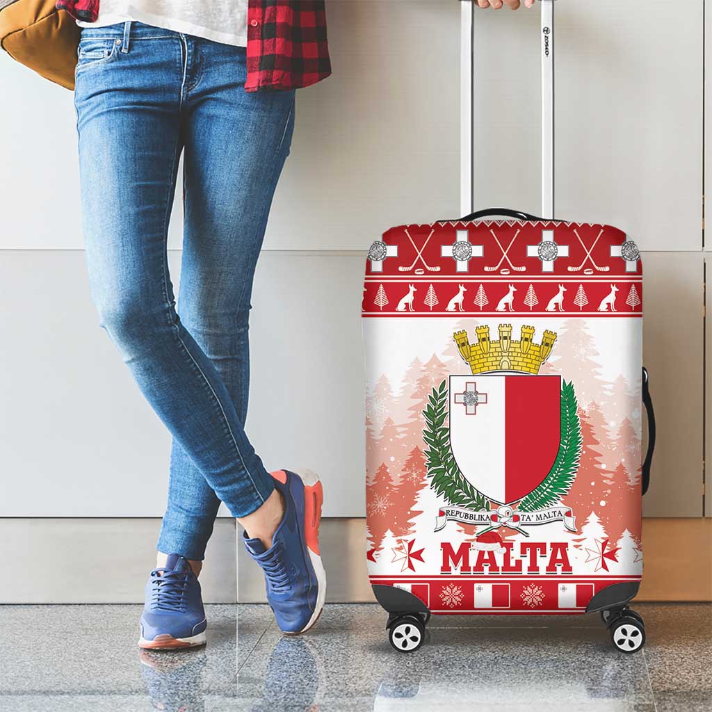 Malta Christmas Luggage Cover Coat Of Arms il-Milied it-Tajjeb - Wonder Print Shop