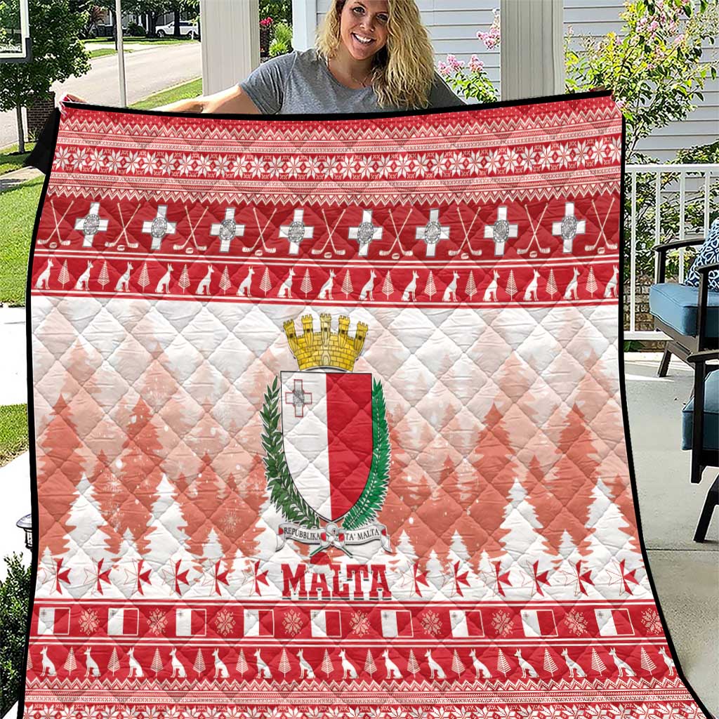Malta Christmas Quilt Coat Of Arms il-Milied it-Tajjeb - Wonder Print Shop