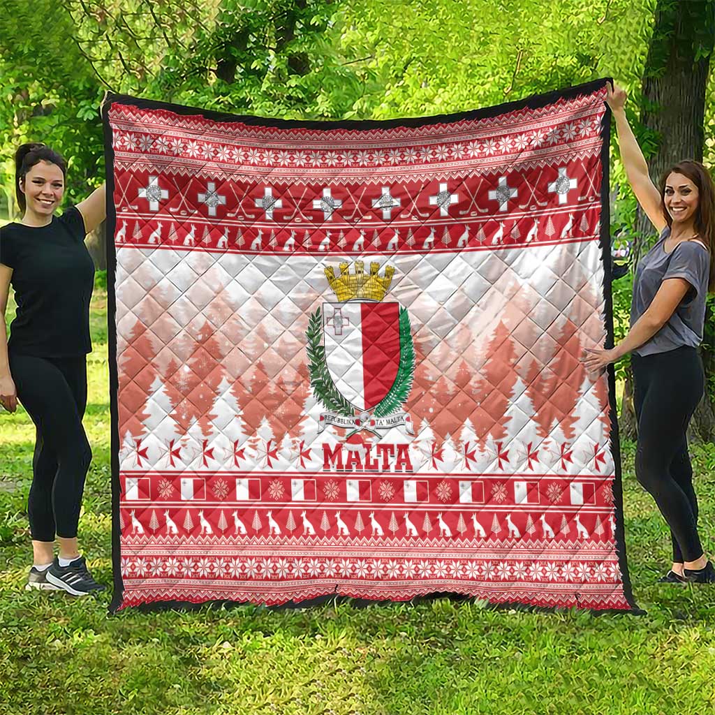 Malta Christmas Quilt Coat Of Arms il-Milied it-Tajjeb - Wonder Print Shop