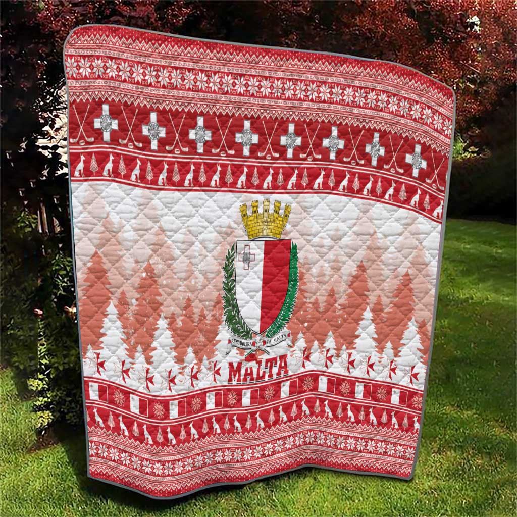 Malta Christmas Quilt Coat Of Arms il-Milied it-Tajjeb - Wonder Print Shop