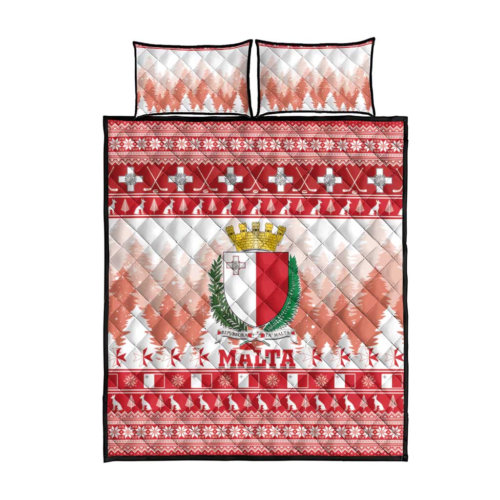 Malta Christmas Quilt Bed Set Coat Of Arms il-Milied it-Tajjeb - Wonder Print Shop