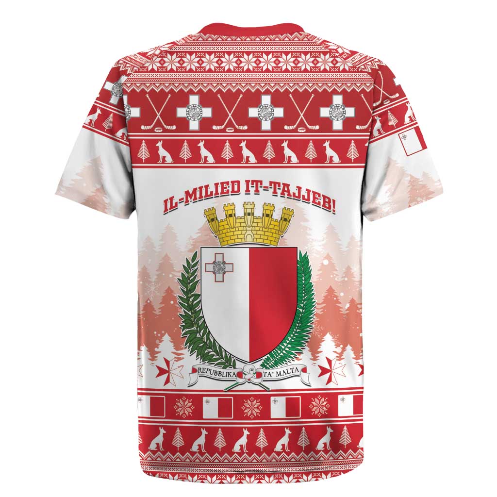 Malta Christmas Rugby Jersey Coat Of Arms il-Milied it-Tajjeb - Wonder Print Shop