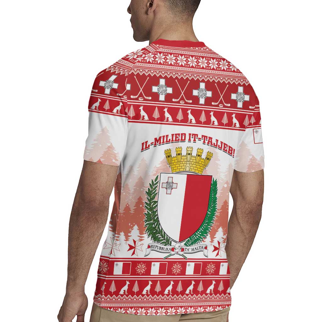 Malta Christmas Rugby Jersey Coat Of Arms il-Milied it-Tajjeb - Wonder Print Shop