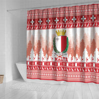 Malta Christmas Shower Curtain Coat Of Arms il-Milied it-Tajjeb