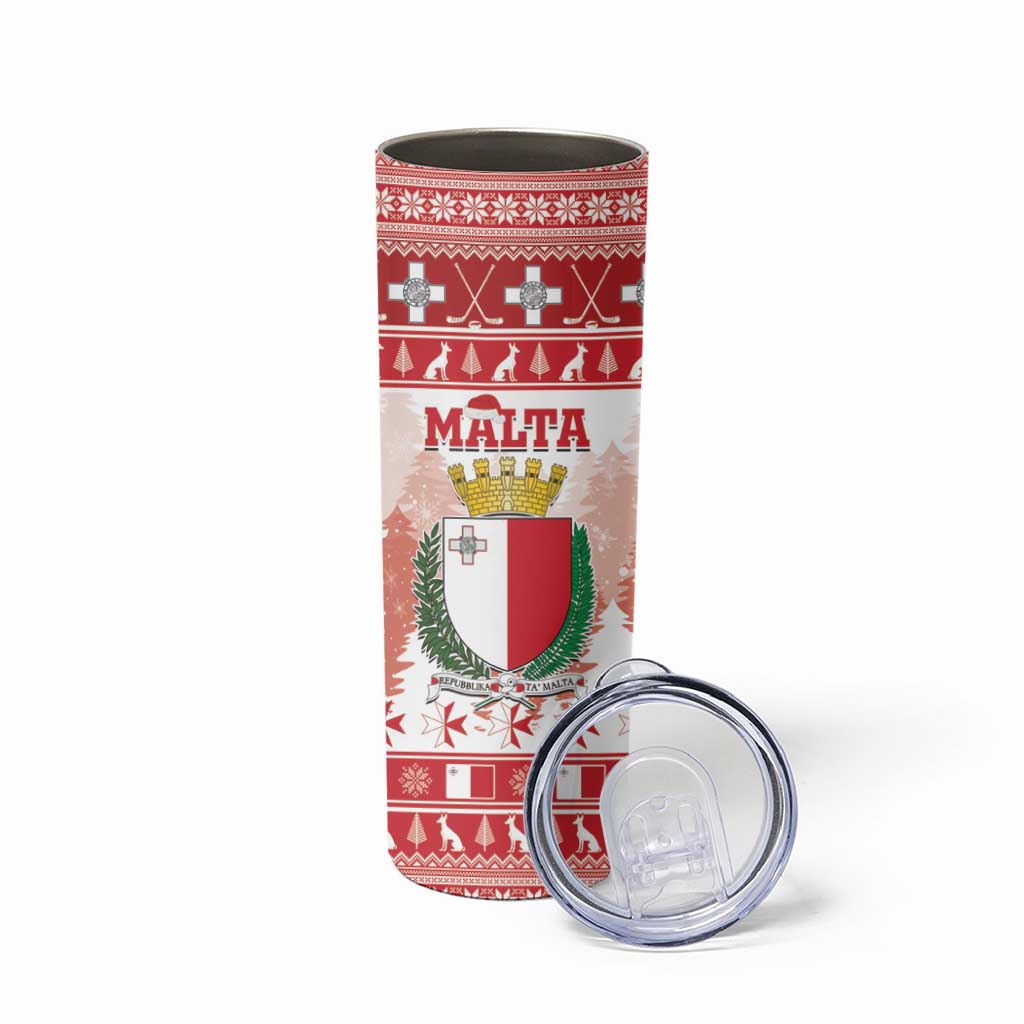 Malta Christmas Skinny Tumbler Coat Of Arms il-Milied it-Tajjeb - Wonder Print Shop