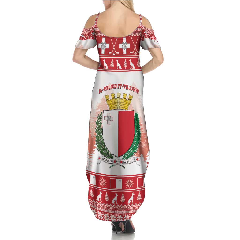 Malta Christmas Summer Maxi Dress Coat Of Arms il-Milied it-Tajjeb - Wonder Print Shop