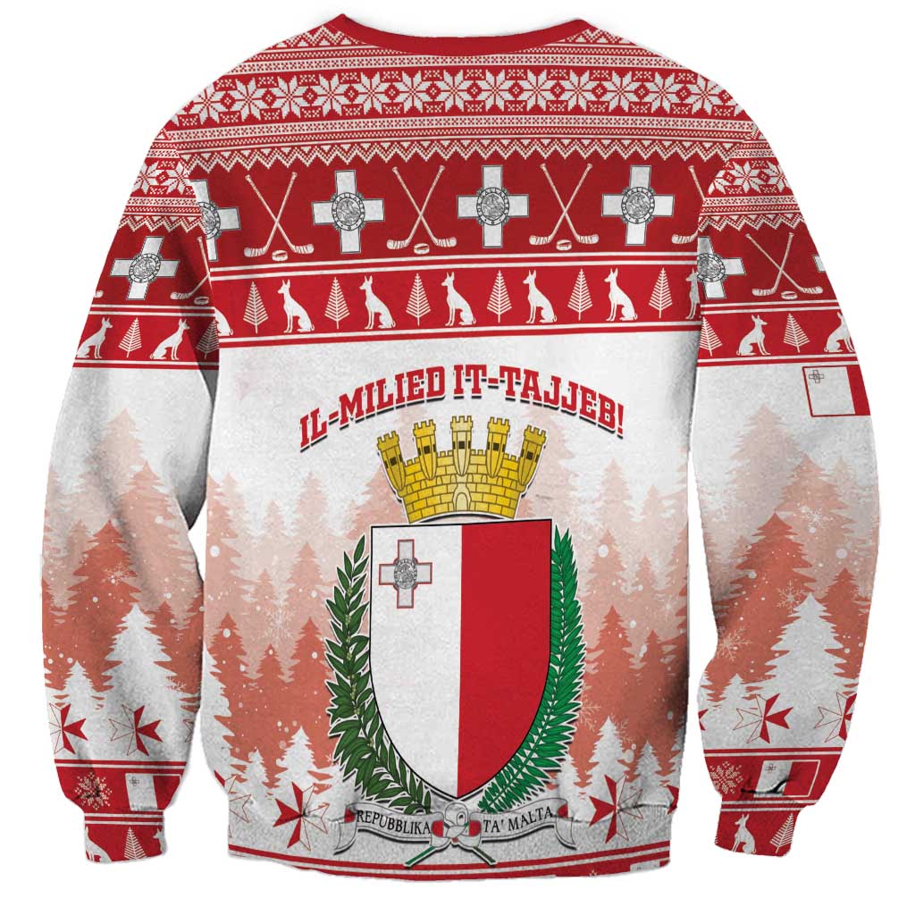 Malta Christmas Sweatshirt Coat Of Arms il-Milied it-Tajjeb - Wonder Print Shop