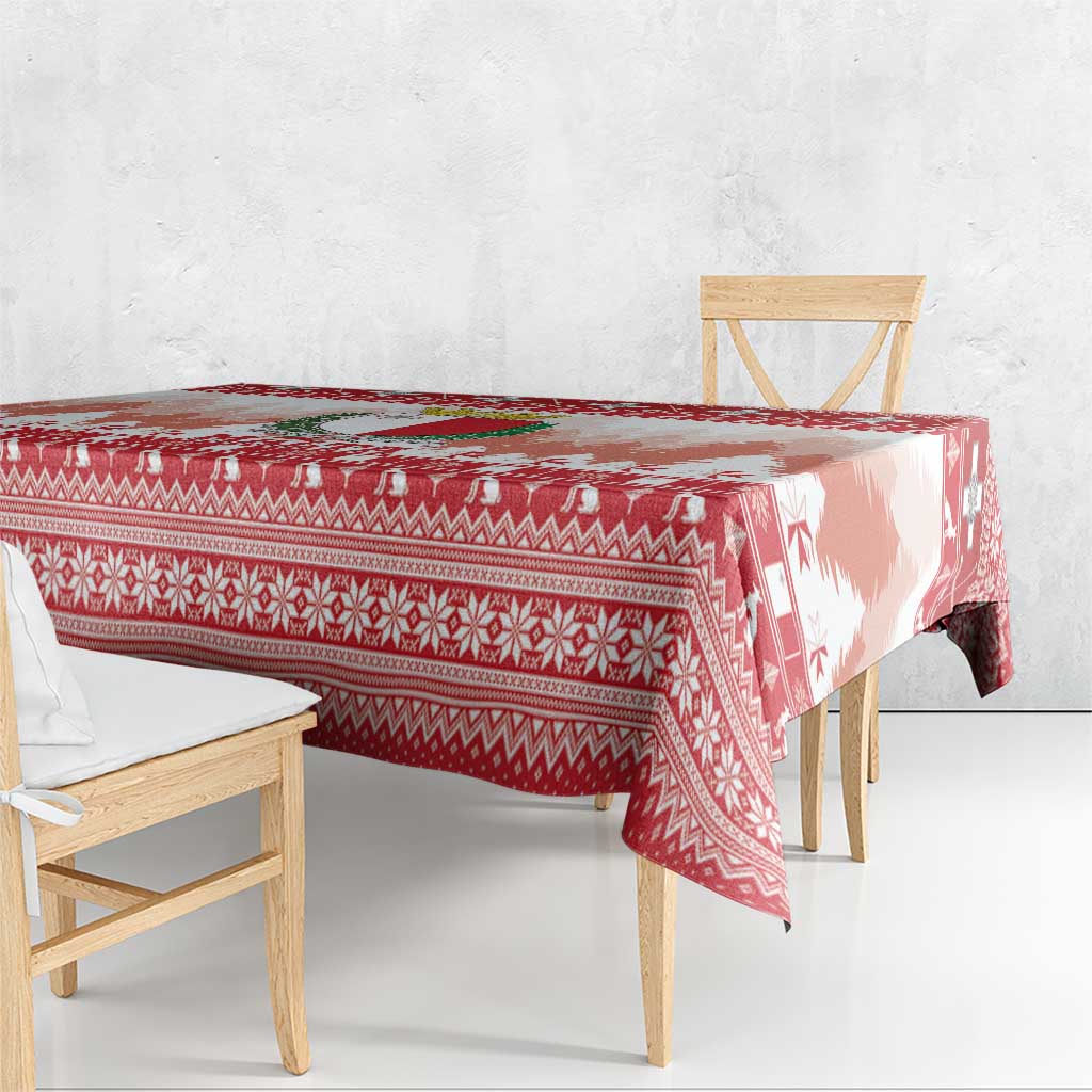 Malta Christmas Tablecloth Coat Of Arms il-Milied it-Tajjeb - Wonder Print Shop