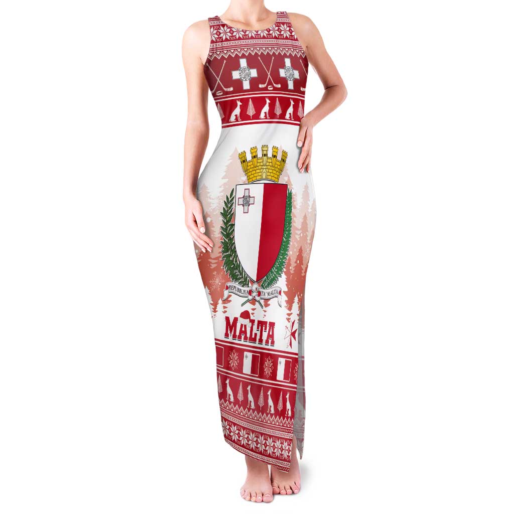 Malta Christmas Tank Maxi Dress Coat Of Arms il-Milied it-Tajjeb - Wonder Print Shop
