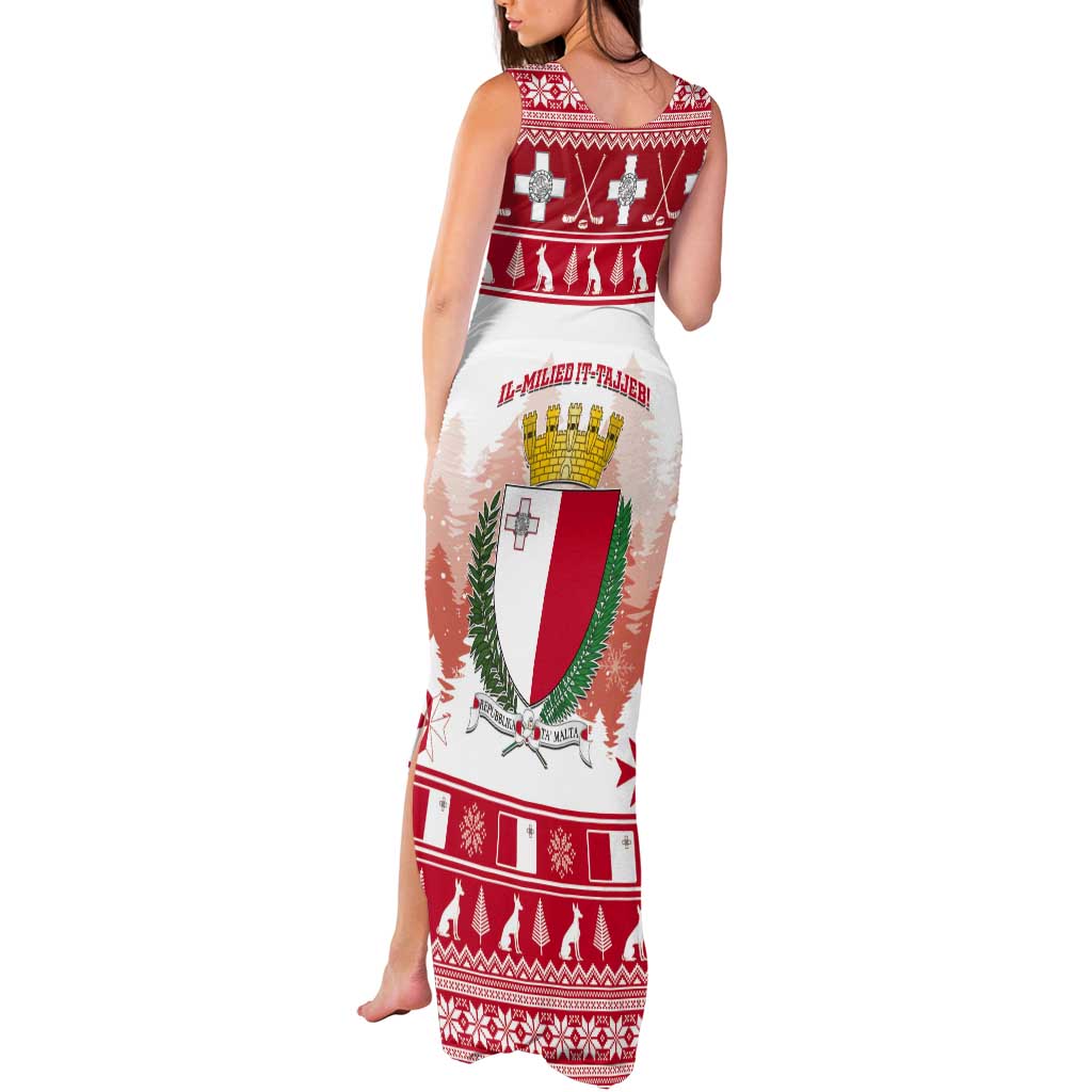 Malta Christmas Tank Maxi Dress Coat Of Arms il-Milied it-Tajjeb - Wonder Print Shop