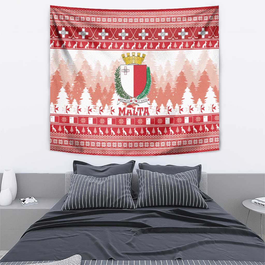 Malta Christmas Tapestry Coat Of Arms il-Milied it-Tajjeb - Wonder Print Shop