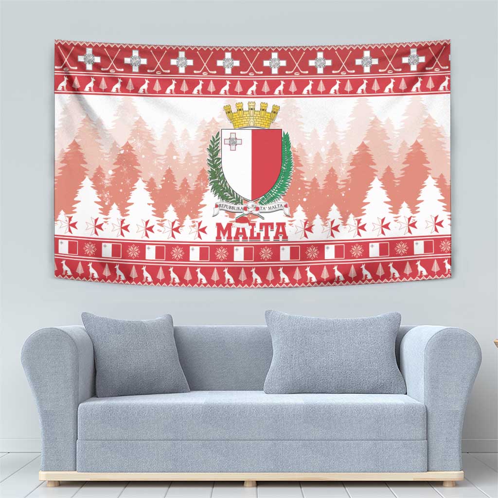 Malta Christmas Tapestry Coat Of Arms il-Milied it-Tajjeb - Wonder Print Shop
