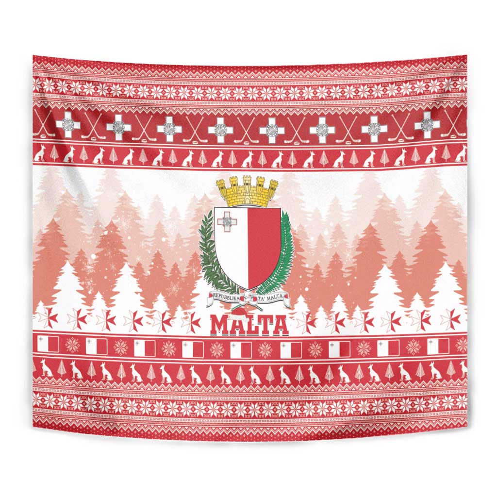 Malta Christmas Tapestry Coat Of Arms il-Milied it-Tajjeb - Wonder Print Shop