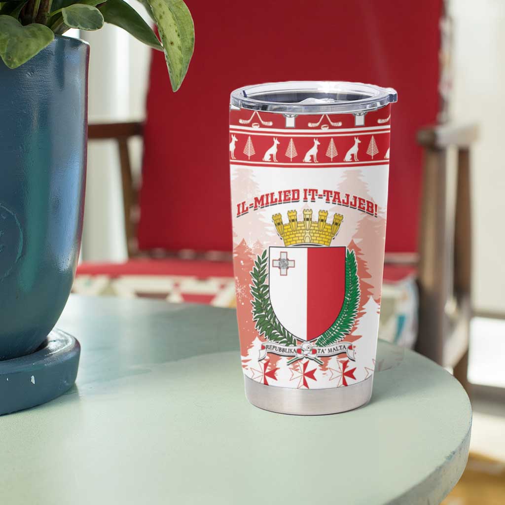 Malta Christmas Tumbler Cup Coat Of Arms il-Milied it-Tajjeb - Wonder Print Shop