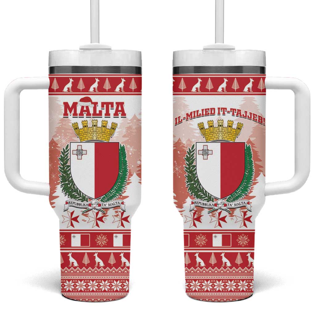 Malta Christmas Tumbler With Handle Coat Of Arms il-Milied it-Tajjeb - Wonder Print Shop