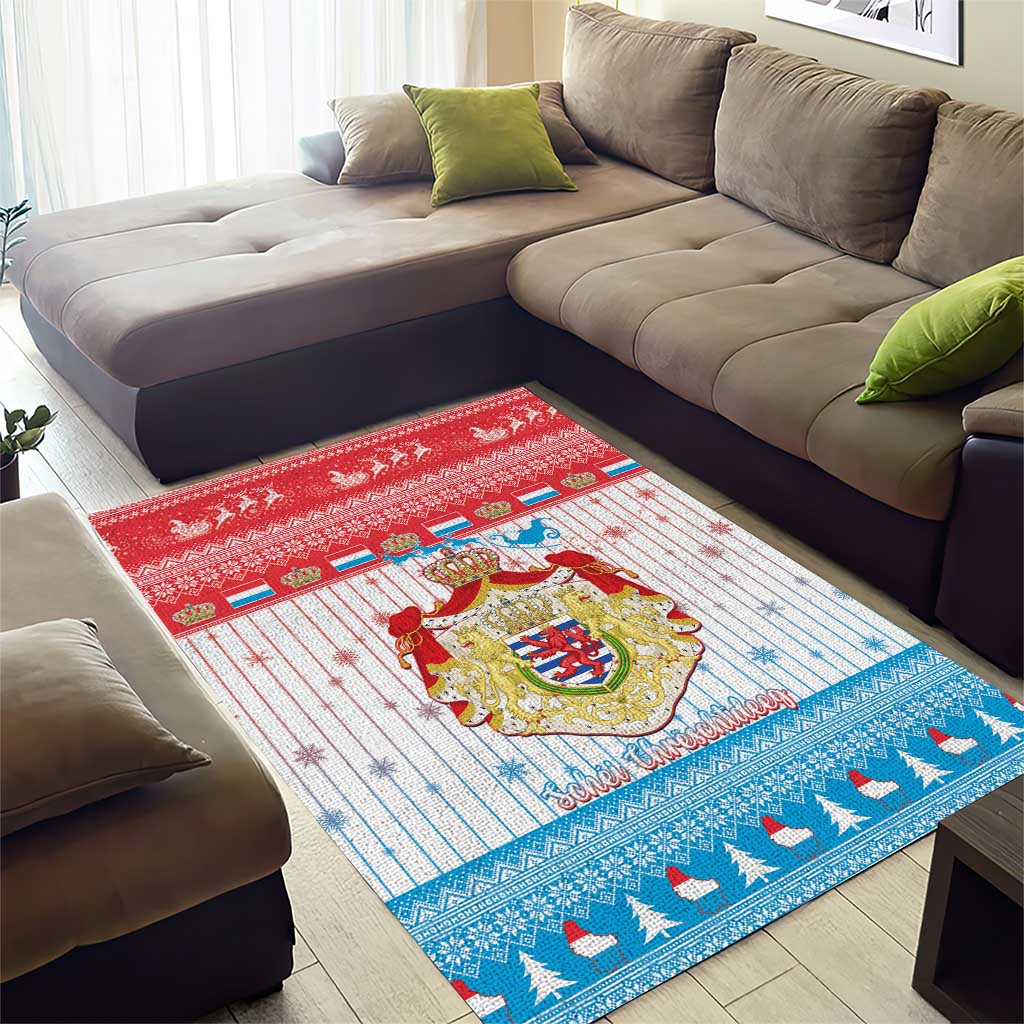 Luxembourg Christmas Area Rug Coat Of Arms Schei Chreschtdeeg - Wonder Print Shop