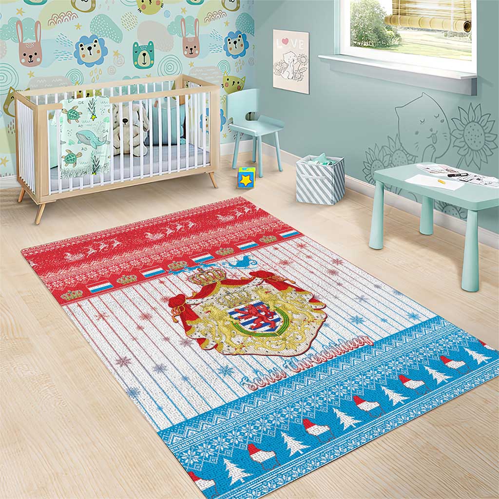 Luxembourg Christmas Area Rug Coat Of Arms Schei Chreschtdeeg - Wonder Print Shop
