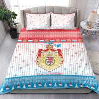 Luxembourg Christmas Bedding Set Coat Of Arms Schei Chreschtdeeg - Wonder Print Shop