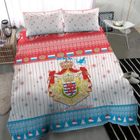 Luxembourg Christmas Bedding Set Coat Of Arms Schei Chreschtdeeg - Wonder Print Shop