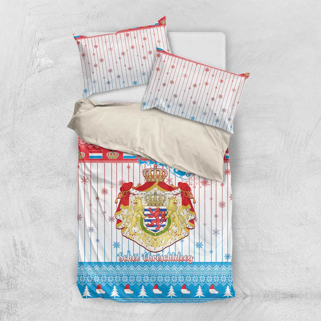 Luxembourg Christmas Bedding Set Coat Of Arms Schei Chreschtdeeg - Wonder Print Shop
