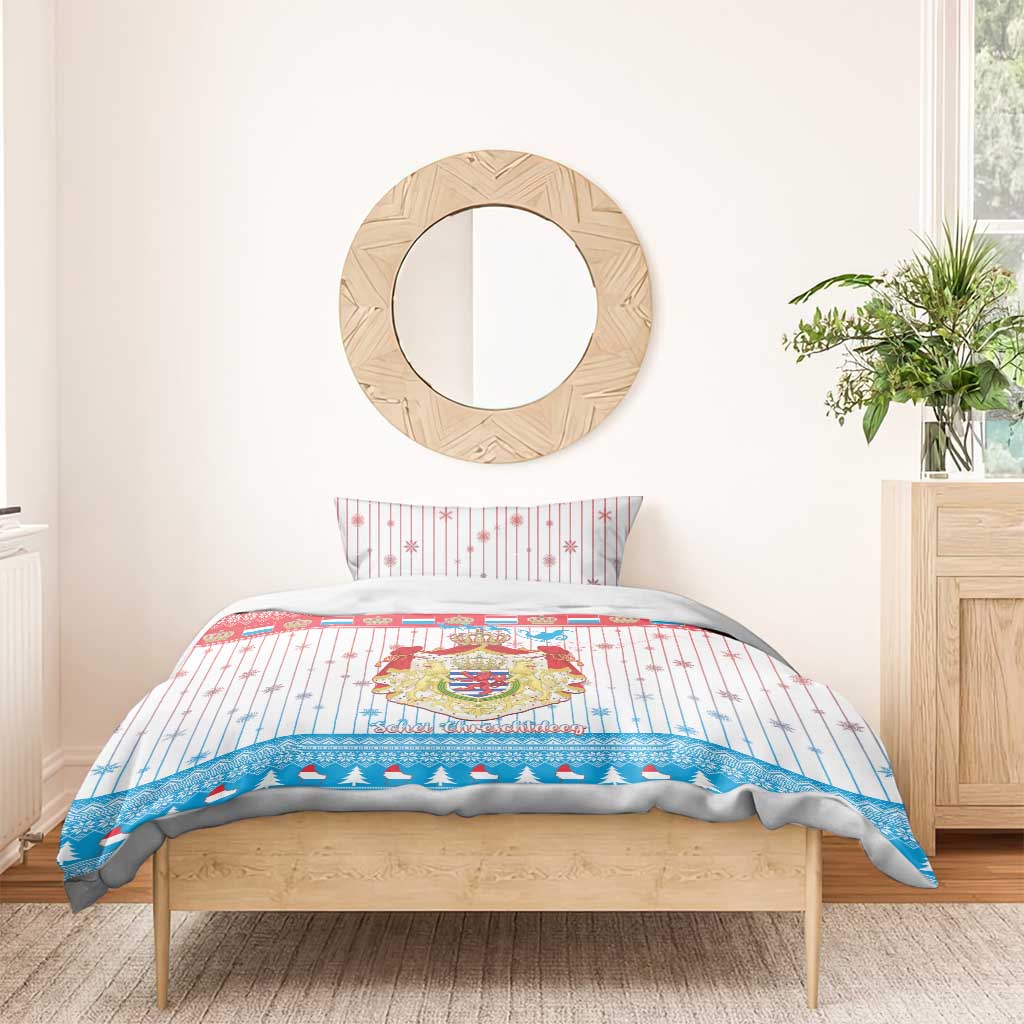 Luxembourg Christmas Bedding Set Coat Of Arms Schei Chreschtdeeg - Wonder Print Shop