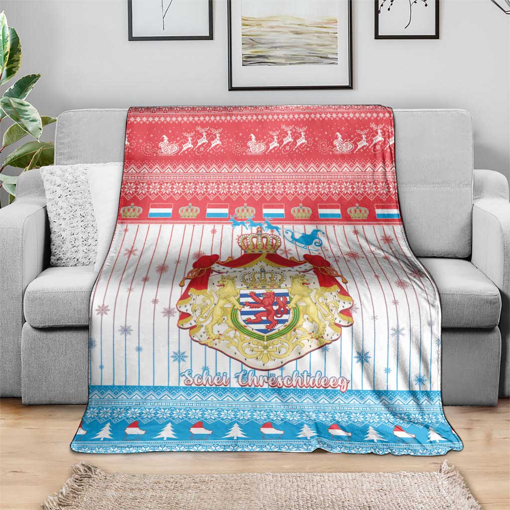 Luxembourg Christmas Blanket Coat Of Arms Schei Chreschtdeeg