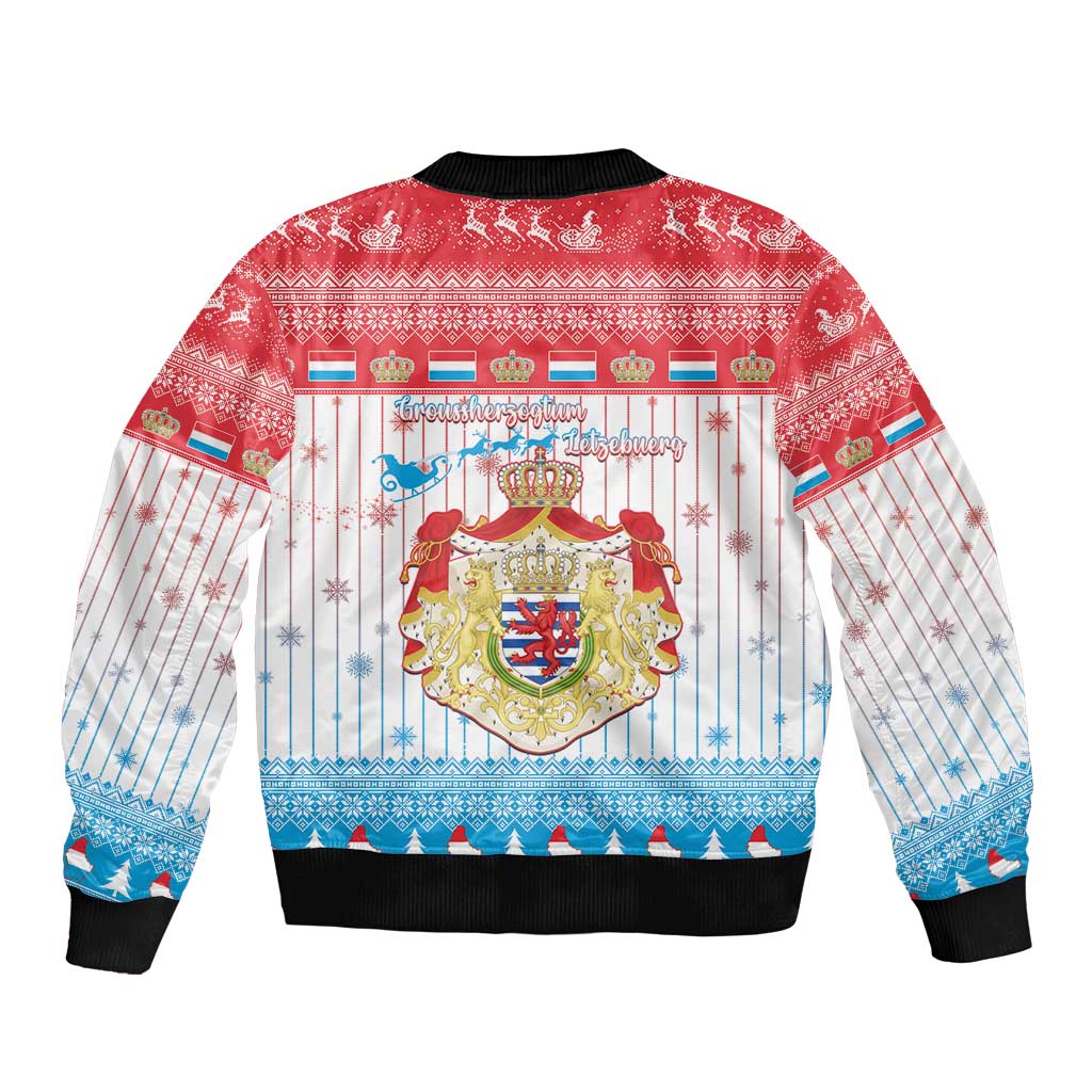 Luxembourg Christmas Bomber Jacket Coat Of Arms Schei Chreschtdeeg - Wonder Print Shop