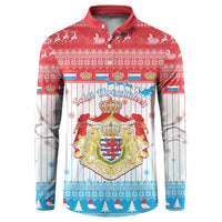 Luxembourg Christmas Button Sweatshirt Coat Of Arms Schei Chreschtdeeg - Wonder Print Shop