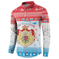 Luxembourg Christmas Button Sweatshirt Coat Of Arms Schei Chreschtdeeg - Wonder Print Shop