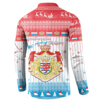 Luxembourg Christmas Button Sweatshirt Coat Of Arms Schei Chreschtdeeg - Wonder Print Shop