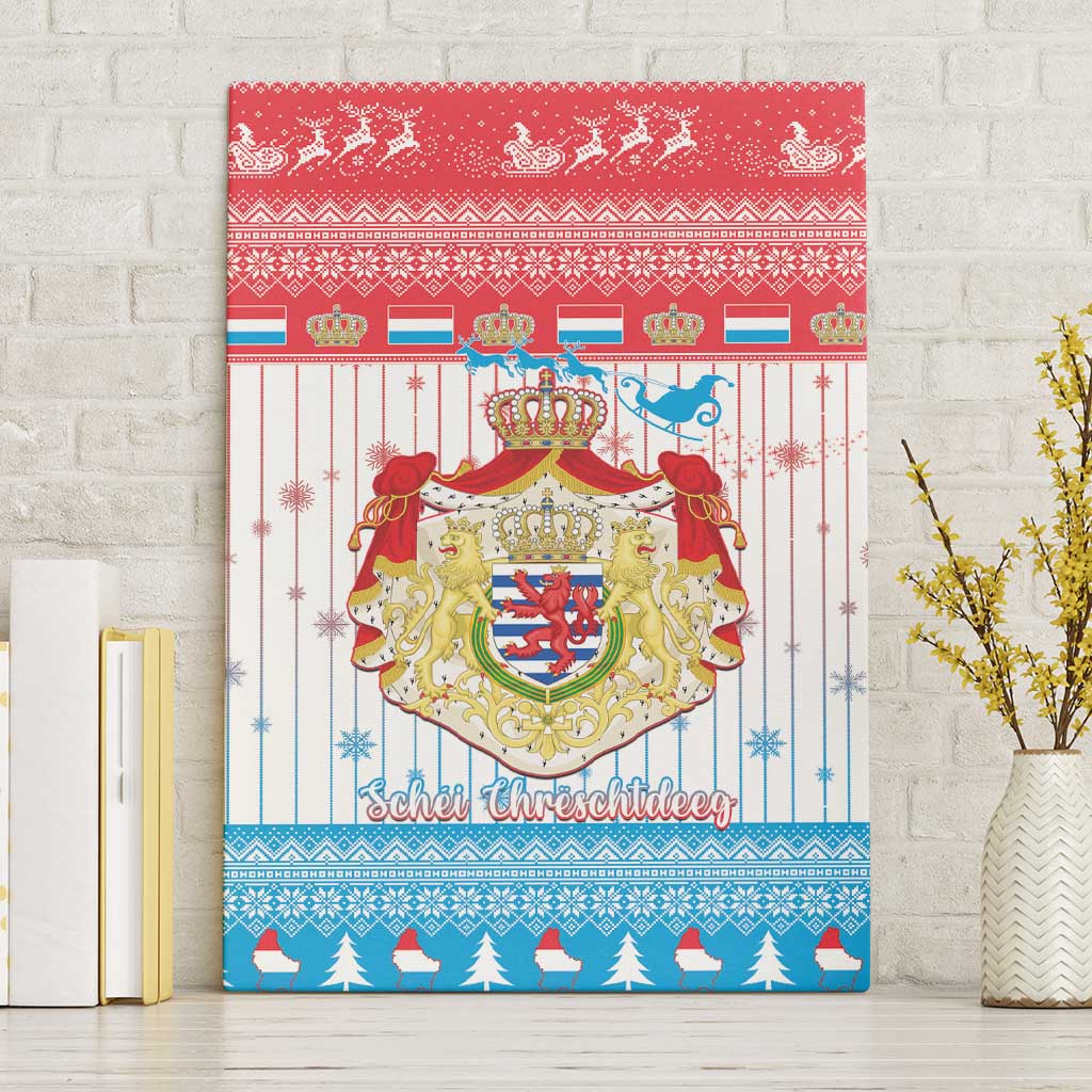 Luxembourg Christmas Canvas Wall Art Coat Of Arms Schei Chreschtdeeg - Wonder Print Shop