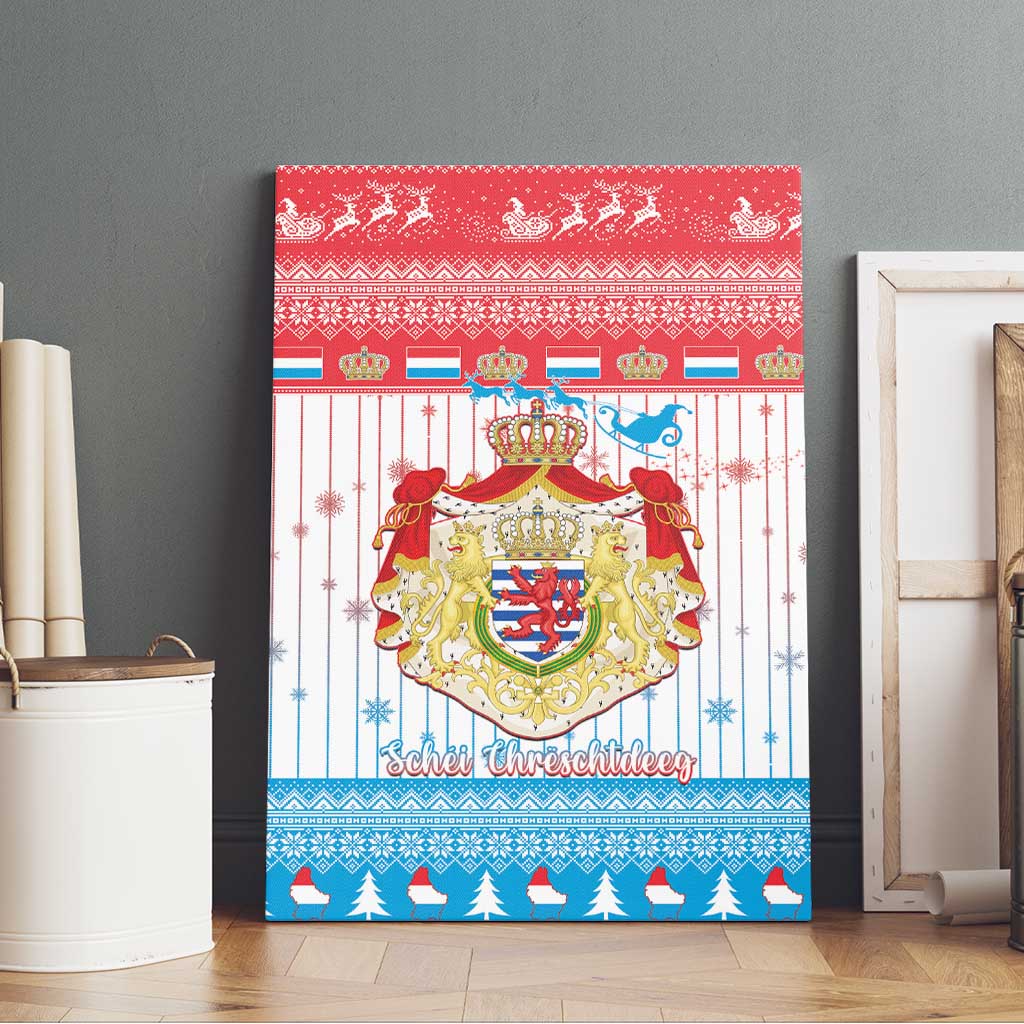 Luxembourg Christmas Canvas Wall Art Coat Of Arms Schei Chreschtdeeg - Wonder Print Shop
