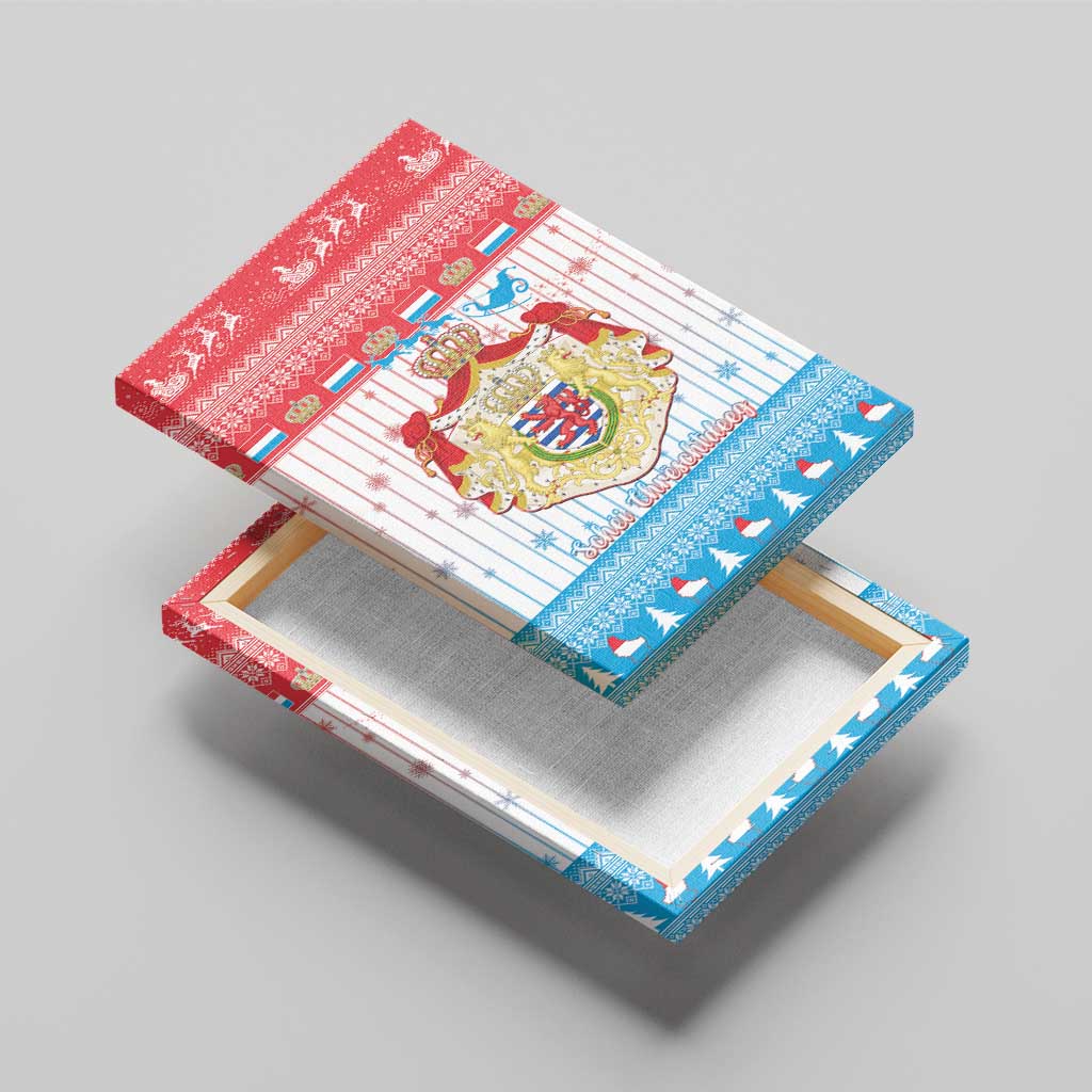 Luxembourg Christmas Canvas Wall Art Coat Of Arms Schei Chreschtdeeg - Wonder Print Shop