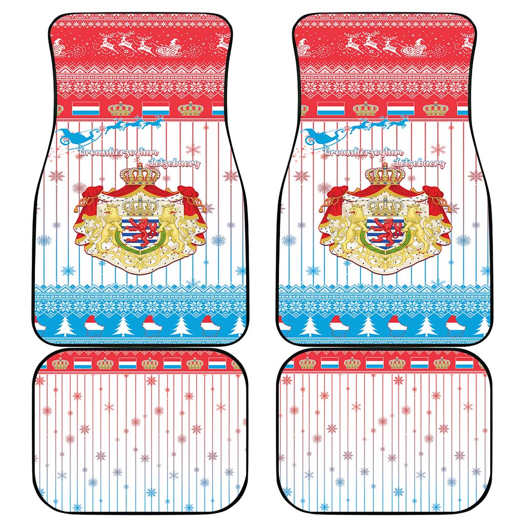 Luxembourg Christmas Car Mats Coat Of Arms Schei Chreschtdeeg - Wonder Print Shop