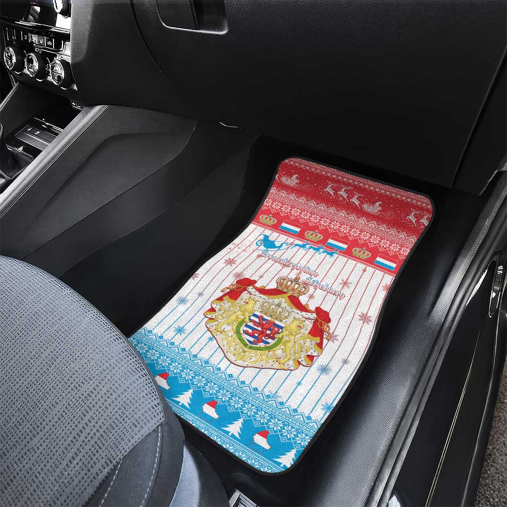 Luxembourg Christmas Car Mats Coat Of Arms Schei Chreschtdeeg - Wonder Print Shop