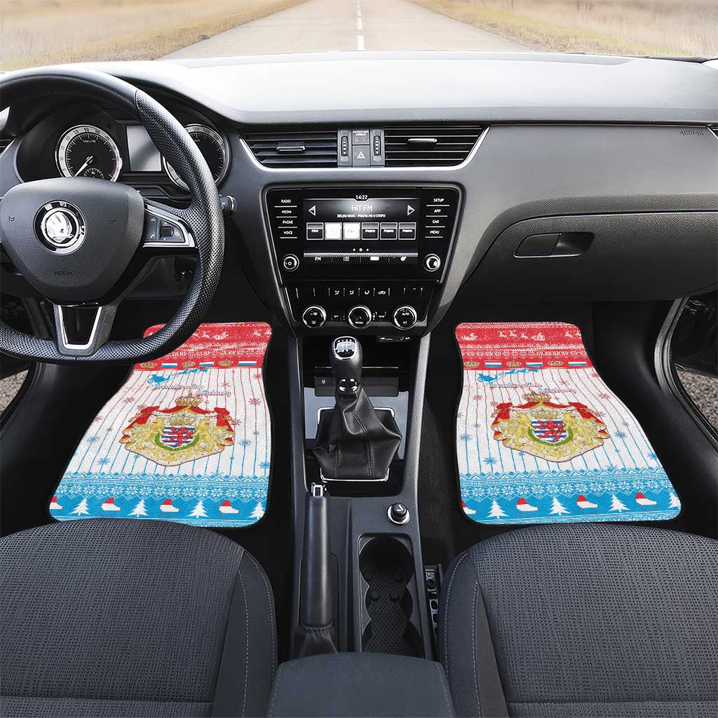 Luxembourg Christmas Car Mats Coat Of Arms Schei Chreschtdeeg - Wonder Print Shop
