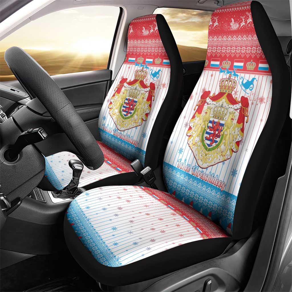 Luxembourg Christmas Car Seat Cover Coat Of Arms Schei Chreschtdeeg - Wonder Print Shop