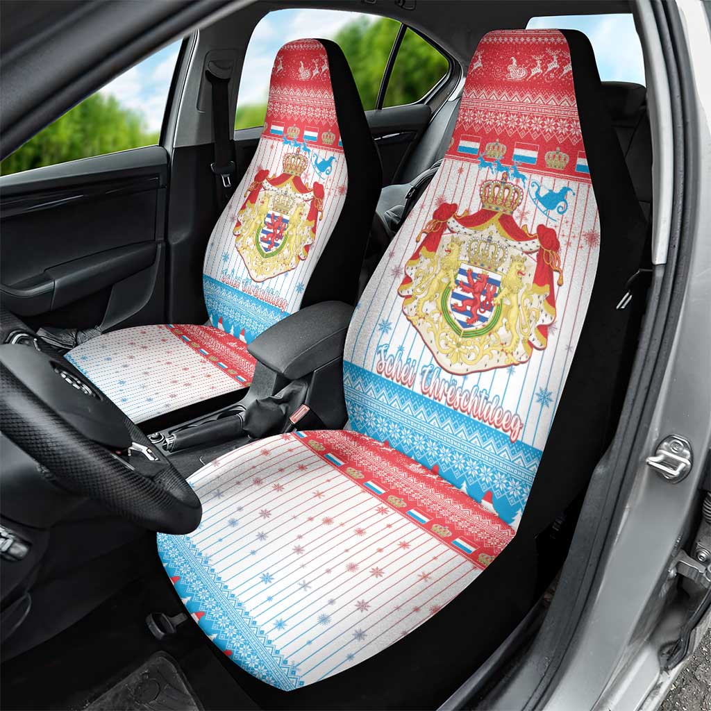 Luxembourg Christmas Car Seat Cover Coat Of Arms Schei Chreschtdeeg - Wonder Print Shop