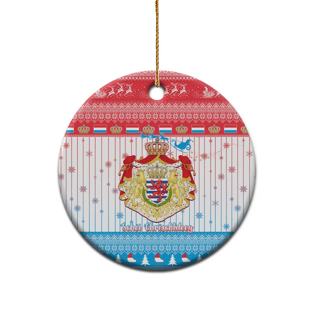 Luxembourg Christmas Ceramic Ornament Coat Of Arms Schei Chreschtdeeg - Wonder Print Shop