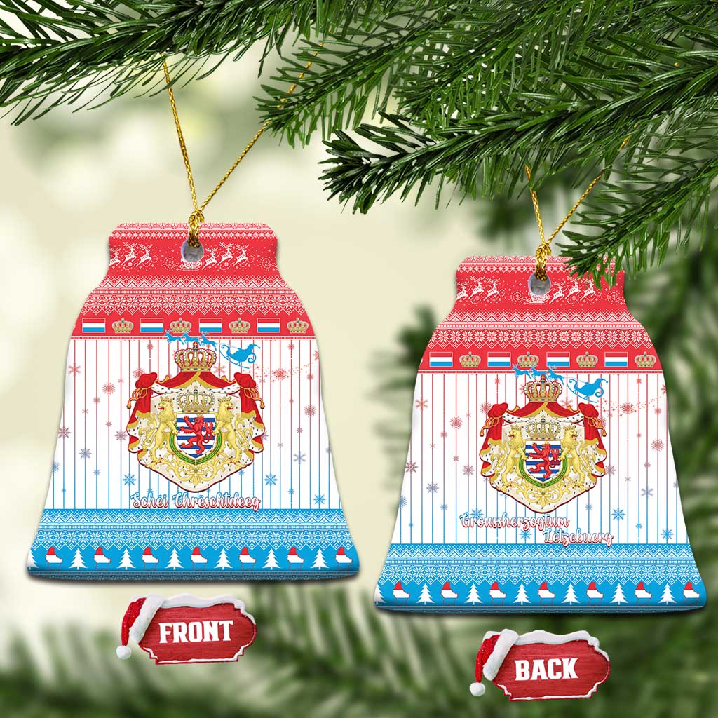 Luxembourg Christmas Ceramic Ornament Coat Of Arms Schei Chreschtdeeg - Wonder Print Shop