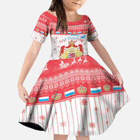 Luxembourg Christmas Family Matching Long Sleeve Bodycon Dress and Hawaiian Shirt Coat Of Arms Schei Chreschtdeeg - Wonder Print Shop