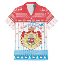 Luxembourg Christmas Family Matching Mermaid Dress and Hawaiian Shirt Coat Of Arms Schei Chreschtdeeg - Wonder Print Shop