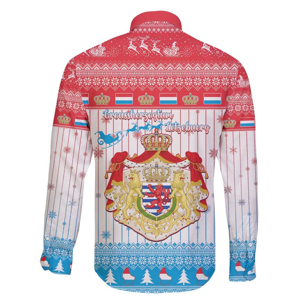 Luxembourg Christmas Family Matching Summer Maxi Dress and Hawaiian Shirt Coat Of Arms Schei Chreschtdeeg - Wonder Print Shop