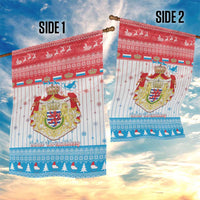 Luxembourg Christmas Garden Flag Coat Of Arms Schei Chreschtdeeg - Wonder Print Shop