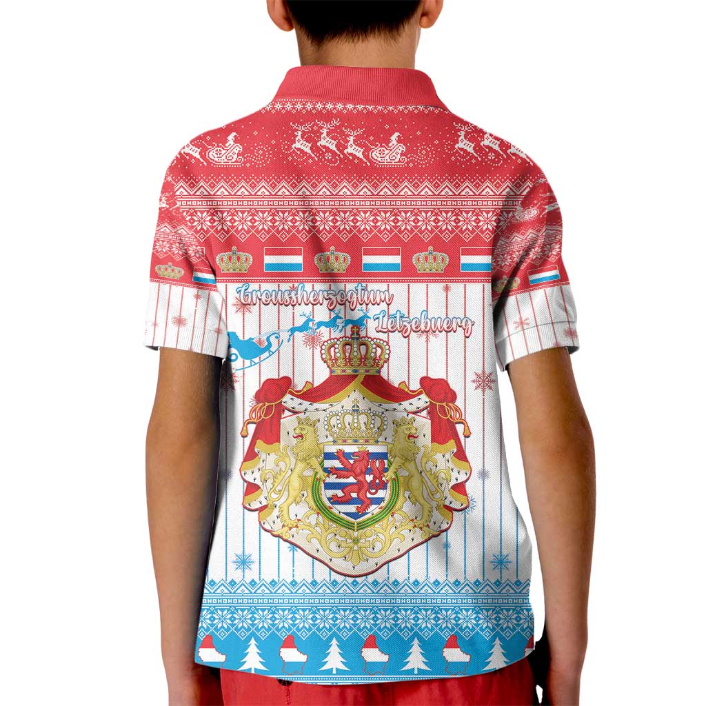 Luxembourg Christmas Kid Polo Shirt Coat Of Arms Schei Chreschtdeeg - Wonder Print Shop