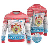 Luxembourg Christmas Ugly Christmas Sweater Coat Of Arms Schei Chreschtdeeg - Wonder Print Shop