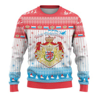 Luxembourg Christmas Ugly Christmas Sweater Coat Of Arms Schei Chreschtdeeg - Wonder Print Shop