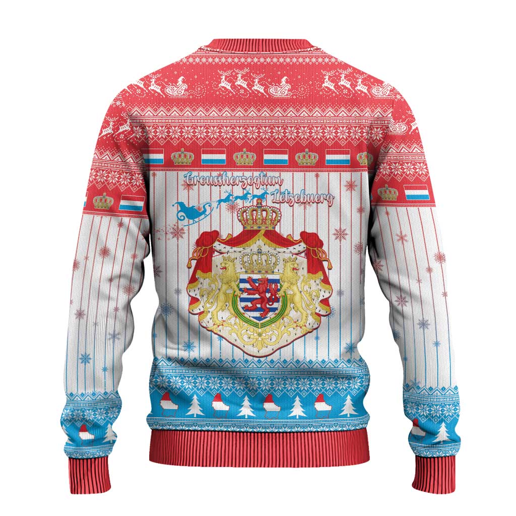 Luxembourg Christmas Ugly Christmas Sweater Coat Of Arms Schei Chreschtdeeg - Wonder Print Shop